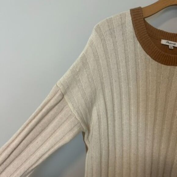 Madewell Womens (Re)sourced Ribbed Midi Sweater Dress Size Medium Antique Cream - Picture 7 of 16